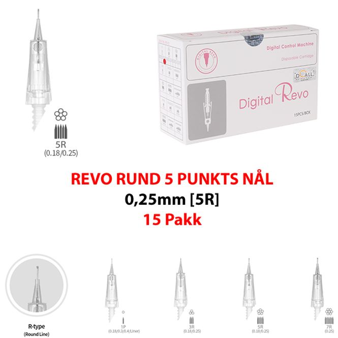 Hovedbilde DO-DIGITAL REVO RUND 5 PUNKTS NÅL 0,25mm [5R] (15 ...