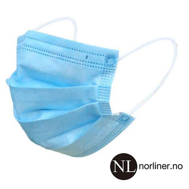 Hovedbilde MQ-MEDISINSK Munnbind 3-lags m/strikk CE-merket - ...
